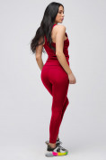Купить Спортивный костюм для фитнеса женский бордового цвета 21104Bo, фото 4