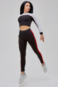 Купить Спортивный костюм для фитнеса женский черного цвета 21111Ch, фото 21