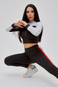 Купить Спортивный костюм для фитнеса женский черного цвета 21111Ch, фото 23
