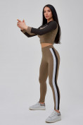 Купить Спортивный костюм для фитнеса женский цвета хаки 21111Kh, фото 22
