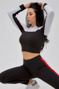 Купить Спортивный костюм для фитнеса женский черного цвета 21111Ch, фото 27