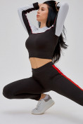 Купить Спортивный костюм для фитнеса женский черного цвета 21111Ch, фото 28