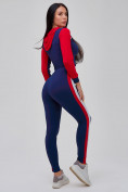 Купить Спортивный костюм для фитнеса женский темно-синего цвета 21111TS, фото 10