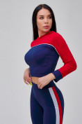 Купить Спортивный костюм для фитнеса женский темно-синего цвета 21111TS, фото 15