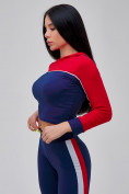 Купить Спортивный костюм для фитнеса женский темно-синего цвета 21111TS, фото 16