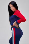 Купить Спортивный костюм для фитнеса женский темно-синего цвета 21111TS, фото 19