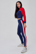 Купить Спортивный костюм для фитнеса женский темно-синего цвета 21111TS, фото 26