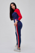 Купить Спортивный костюм для фитнеса женский темно-синего цвета 21111TS, фото 28