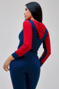 Купить Спортивный костюм для фитнеса женский темно-синего цвета 21111TS, фото 41