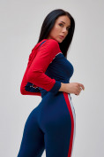 Купить Спортивный костюм для фитнеса женский темно-синего цвета 21111TS, фото 42