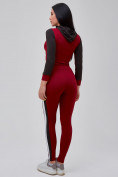 Купить Спортивный костюм для фитнеса женский бордового цвета 21111Bo, фото 5