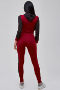 Купить Спортивный костюм для фитнеса женский бордового цвета 21111Bo, фото 6