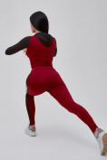 Купить Спортивный костюм для фитнеса женский бордового цвета 21111Bo, фото 23