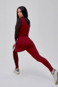 Купить Спортивный костюм для фитнеса женский бордового цвета 21111Bo, фото 24