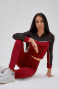 Купить Спортивный костюм для фитнеса женский бордового цвета 21111Bo, фото 27