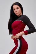 Купить Спортивный костюм для фитнеса женский бордового цвета 21111Bo, фото 32