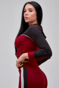 Купить Спортивный костюм для фитнеса женский бордового цвета 21111Bo, фото 34