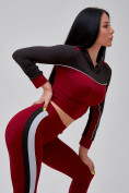 Купить Спортивный костюм для фитнеса женский бордового цвета 21111Bo, фото 40