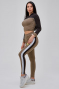Купить Спортивный костюм для фитнеса женский цвета хаки 21111Kh, фото 30