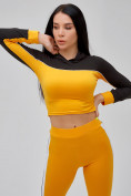 Купить Спортивный костюм для фитнеса женский желтого цвета 21111J, фото 11