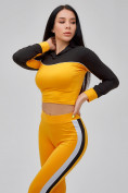 Купить Спортивный костюм для фитнеса женский желтого цвета 21111J, фото 12