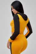 Купить Спортивный костюм для фитнеса женский желтого цвета 21111J, фото 16