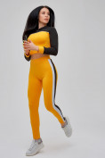 Купить Спортивный костюм для фитнеса женский желтого цвета 21111J, фото 20