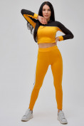 Купить Спортивный костюм для фитнеса женский желтого цвета 21111J, фото 22