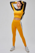 Купить Спортивный костюм для фитнеса женский желтого цвета 21111J, фото 23