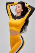 Купить Спортивный костюм для фитнеса женский желтого цвета 21111J, фото 24
