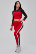 Купить Спортивный костюм для фитнеса женский красного цвета 21111Kr, фото 3