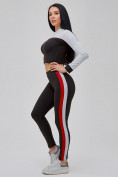 Купить Спортивный костюм для фитнеса женский черного цвета 21111Ch, фото 6