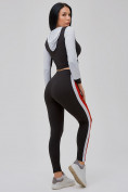 Купить Спортивный костюм для фитнеса женский черного цвета 21111Ch, фото 10