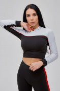 Купить Спортивный костюм для фитнеса женский черного цвета 21111Ch, фото 11
