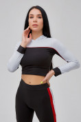 Купить Спортивный костюм для фитнеса женский черного цвета 21111Ch, фото 13