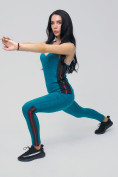 Купить Спортивный костюм для фитнеса женский бирюзового цвета 21130Br, фото 9