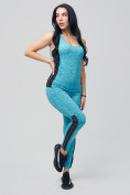 Купить Спортивный костюм для фитнеса женский голубого цвета 21130Gl