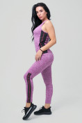 Купить Спортивный костюм для фитнеса женский фиолетового цвета 21130F, фото 2