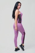 Купить Спортивный костюм для фитнеса женский фиолетового цвета 21130F, фото 4