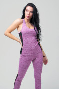 Купить Спортивный костюм для фитнеса женский фиолетового цвета 21130F, фото 5