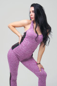 Купить Спортивный костюм для фитнеса женский фиолетового цвета 21130F, фото 7