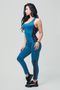 Купить Спортивный костюм для фитнеса женский синего цвета 21130S, фото 4