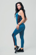Купить Спортивный костюм для фитнеса женский синего цвета 21130S, фото 5