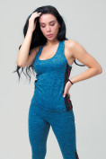 Купить Спортивный костюм для фитнеса женский синего цвета 21130S, фото 7
