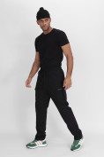 Купить Утепленные спортивные брюки мужские черного цвета 21132Ch, фото 2