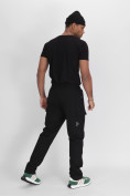 Купить Утепленные спортивные брюки мужские черного цвета 21132Ch, фото 4