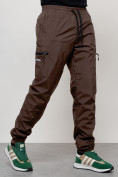 Купить Брюки утепленный мужской зимние спортивные темно-коричневого цвета 21135TK, фото 10