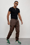Купить Брюки утепленный мужской зимние спортивные темно-коричневого цвета 21135TK, фото 6