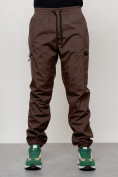 Купить Брюки утепленный мужской зимние спортивные темно-коричневого цвета 21135TK, фото 8