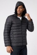 Купить Куртки мужские стеганная с капюшоном черного цвета 21225Ch, фото 10